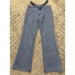 Tinseltown Women Jeans Size 13/32 Blue High-Rise Flare Summer Wash Stretch Denim